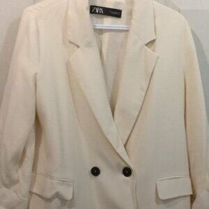 NWT Zara double breasted blazer in ecru